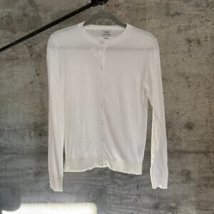 Size S New JCrew light weight white cotton button-up cardiganv